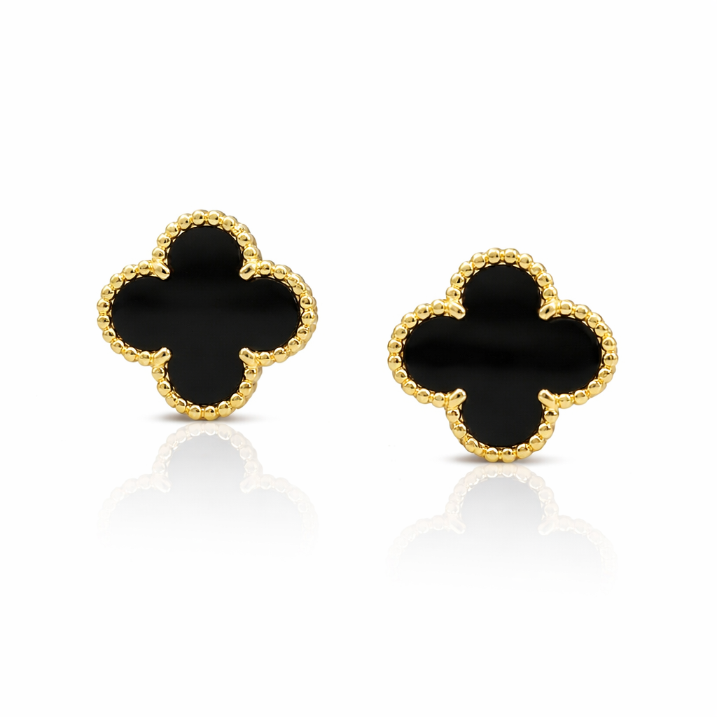 Midnight Clover Stud Earrings
