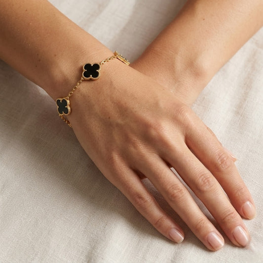 Black Clover Chain Bracelet