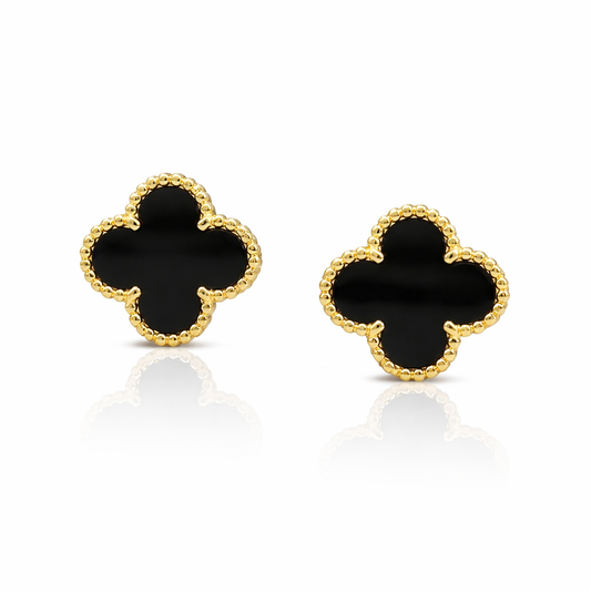 Midnight Clover Stud Earrings